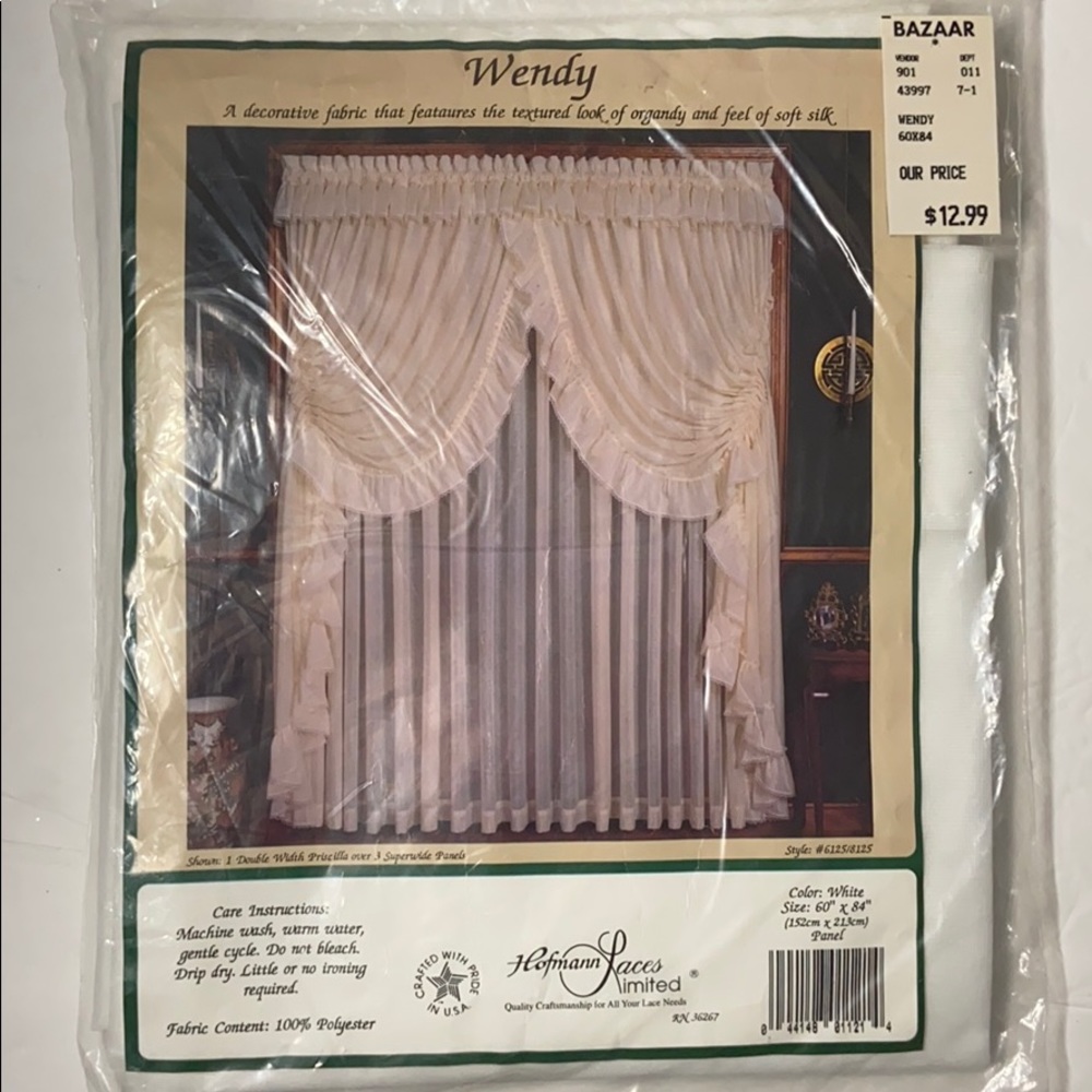 WHITE PANEL CURTAIN by Hofmann Laces Limited